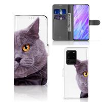 Samsung Galaxy S20 Ultra | Telefoonhoesje | Met pasjeshouder | Kat