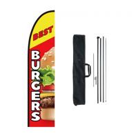 VEVOR Beachflag Burger Restaurant Reclamebanner Snack Vlaggenmasten 498,5cm