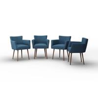 NADUVI Collection Set van 4 eetkamerstoelen Billie linnen