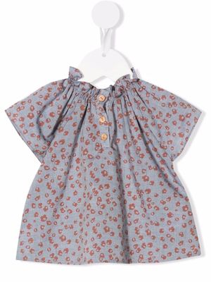 Knot blouse à imprimé abstrait - Gris