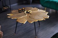 Decoratieve salontafel GINKGO 95cm goud zwart handgemaakt metaal - 42033 - thumbnail