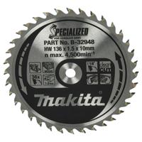 Makita Cirkelzaagblad voor Hout | Specialized: Accu | Ø 136mm Asgat 10mm 36T - B-32948