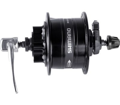 Shimano dynamonaaf 32 gaats hd-3d32 3 watt voor 6-bouts remschijf snelspanner zwart
