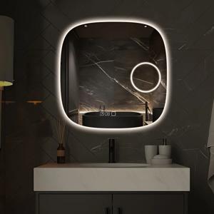 Badkamerspiegel SaniClear Shave | 60x60 cm | Vergrootglas | Indirecte verlichting | Touch button | Met spiegelverwarming