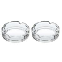 Asbak - 2x - transparant - D10 cm - glas - doorzichtige rookasbak - Tabaksbenodigdheid