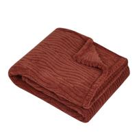 Stof Textiles Plaid/bankdeken/bedsprei Columbia - steenrood - 130 x 160 cm - 1 persoons