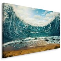 Schilderij Abstracte zee, blauw, premium print - thumbnail