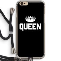 Queen zwart: iPhone 6 / 6S Transparant Hoesje met koord