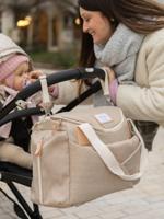 Luiertas Sydney II van BEABA beige, bedrukt