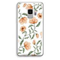 Peachy flowers: Samsung Galaxy S9 Transparant Hoesje