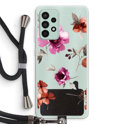 Geschilderde bloemen: Samsung Galaxy A52s 5G Transparant Hoesje met koord