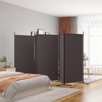Kamerscherm met 5 panelen 433x180 cm stof bruin - thumbnail