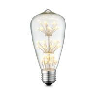 Edison Vintage LED lamp E27 LED filament lichtbron, Crystal Drop ST64, 6.4/6.4/13cm, Helder, Retro LED lamp 1W 100lm 2300K, warm wit licht, geschikt voor E27 fitting