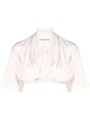 Alexander Wang haut crop à design drapé - Blanc