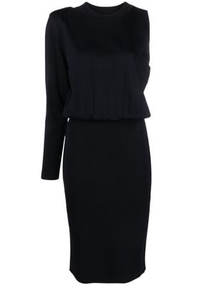 Karl Lagerfeld robe mi-longue à manches longues - Noir