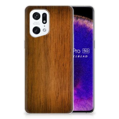OPPO Find X5 Pro | Bumper Hoesje | Donker Hout
