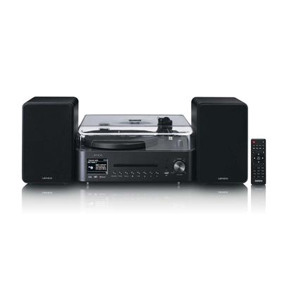 Lenco MC-760BK - Chaîne hi-fi avec platine vinyle et haut-parleurs - Radio Internet, DAB+, FM, Bluetooth®, lecteur CD/MP3 - Noir