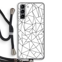 Geometrische lijnen zwart: Samsung Galaxy S21 Transparant Hoesje met koord