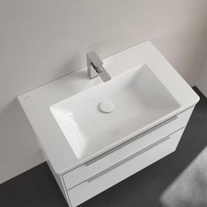 Wastafel Villeroy & Boch Subway 3.0 Met CeramicPlus 1 Kraangat Zonder Overloop 80x47x16.5 cm Wit Alpin Villeroy & Boch