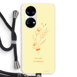 No rain no flowers: Huawei P50 Transparant Hoesje met koord
