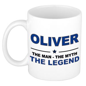 Naam cadeau mok/ beker Oliver The man, The myth the legend 300 ml   -