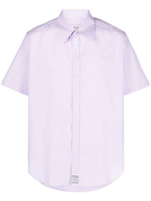Martine Rose chemise rayée à logo brodé - Blanc