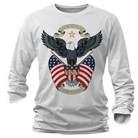 Amerikaanse Amerikaanse vlag Adelaar Ontwerper Retro vintage Voor heren 3D-afdrukken T-shirt Henley-shirt Straat Casual Dagelijks T-shirt Zwart Wit blauw Lange mouw Strakke ronde hals Overhemd Zomer Lightinthebox