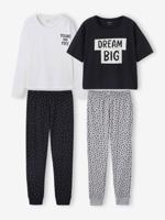 Set van 2 pyjama's met luipaard en stippen voor meisjes JONEN gemêleerd grijs