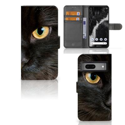 Google Pixel 7 | Telefoonhoesje | Met pasjeshouder | Zwarte Kat