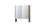 INK SPK3 spiegelkast met 2 dubbel gespiegelde deuren, open planchet, stopcontact en schakelaar 70 x 14 x 74 cm, fineer ash grey