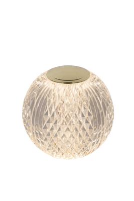 Lucide CINTRA - Oplaadbare Tafellamp - Accu/Batterij - Ø 11 cm - LED 3 StepDim - 1x2W 2700K - Transparant
