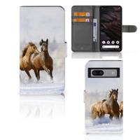 Google Pixel 7A | Telefoonhoesje | Met pasjeshouder | Paarden