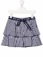 Alberta Ferretti Kids jupe rayée à volants superposés - Bleu