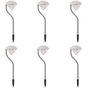 VidaXL Zonne-energie led tuinlamp 6 stuks 9x7,8x29,5 cm