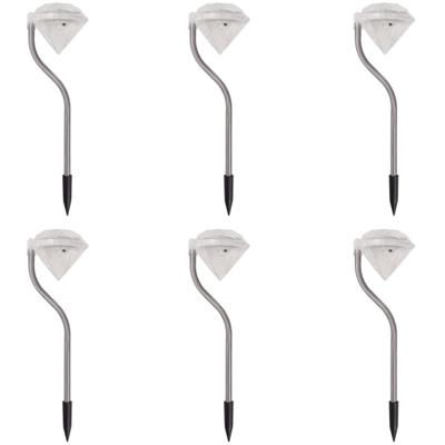 VidaXL Zonne-energie led tuinlamp 6 stuks 9x7,8x29,5 cm