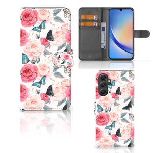 Samsung Galaxy A24 4G Hoesje Butterfly Roses