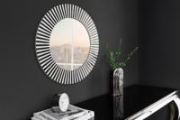 Beeninleg Wandspiegel HARMONY NATURE 60cm Rond Wit Zwart Ingelegd Arts & Crafts - 44887