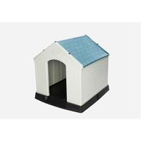 Topmast Hondenhok kunststof weersbestendig 101,0 x 97,0 x 99,0 cm - Wit + Blauw - XLarge
