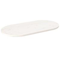 Tafelblad ovaal 100x50x2,5 cm massief grenenhout wit