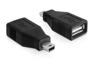 DeLOCK 65277 tussenstuk voor kabels mini USB USB 2.0-A Zwart