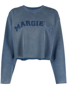 Maison Margiela sweat crop à patch logo - Bleu