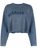 Maison Margiela sweat crop à patch logo - Bleu - thumbnail