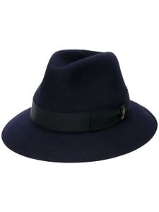 Borsalino fédora à ruban contrastant - Bleu