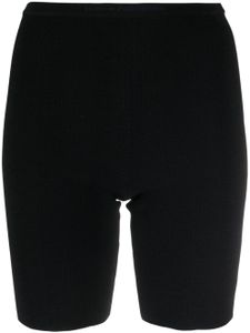 Rabanne short de sport skinny à taille logo - Noir