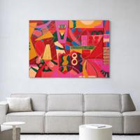Urban Cotton Wandkleed 'Una Noche De Jazz' 110 x 145cm in Frame - black
