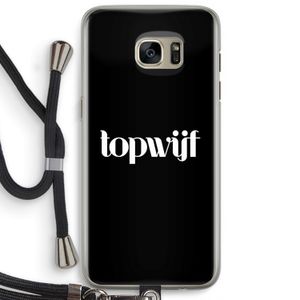 Topwijf Zwart: Samsung Galaxy S7 Edge Transparant Hoesje met koord
