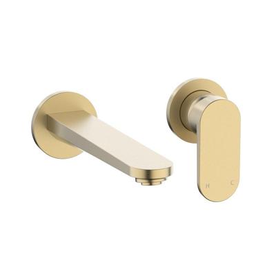 Crosswater Drift Wastafelkraan inbouw - wand gemonteerd - met inbouwdeel - geborsteld messing DR120WNF
