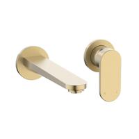 Crosswater Drift Wastafelkraan inbouw - wand gemonteerd - met inbouwdeel - geborsteld messing DR120WNF