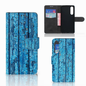 Huawei P30 Book Style Case Wood Blue