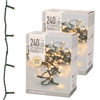 Kerstverlichting - 2x - LED - warm - wit - 240 lampjes - 21 meter